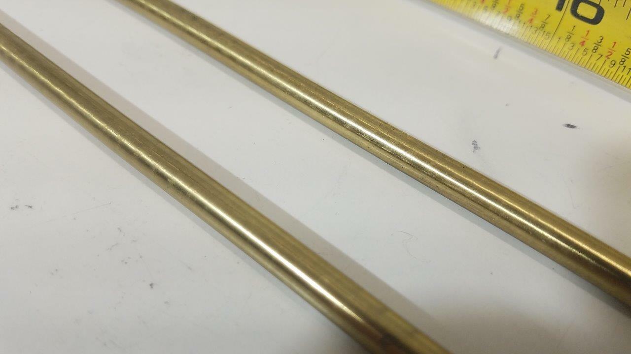 C360 Brass Pins, 1/4" round bar, 12" long, H02, Knife making, handle, 4 pack