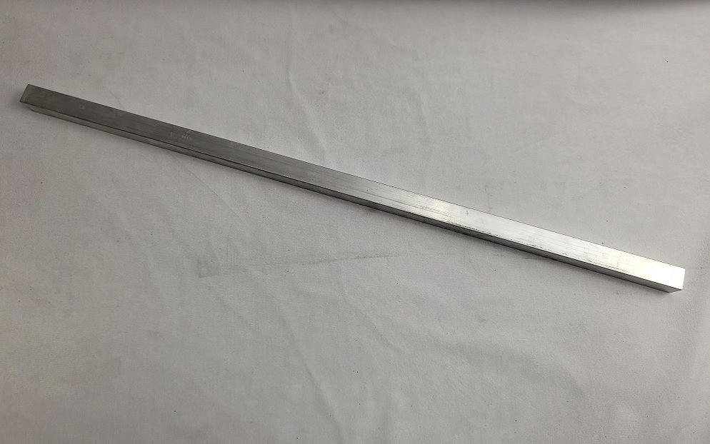 6061 Aluminum Square Bar, 1/2" Square x 24" long, Solid Stock, T6511