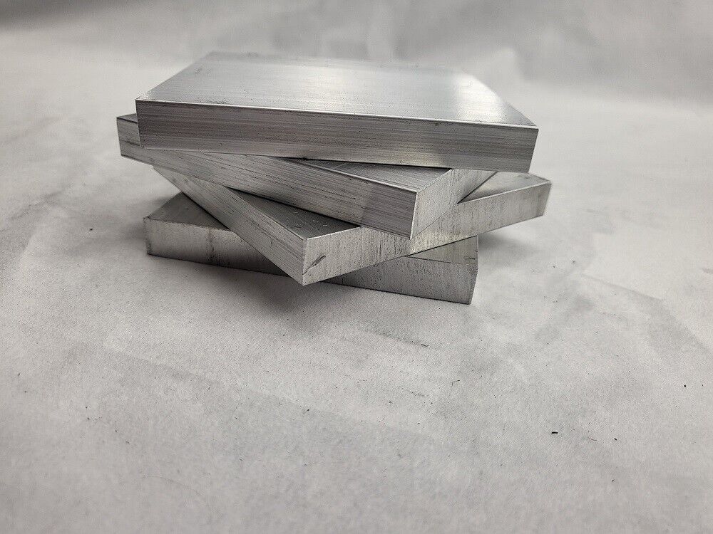 6061 Aluminum Flat Bar, 1/2" x 4" x 4" long, Solid Stock, Plate, Machining, 2pk