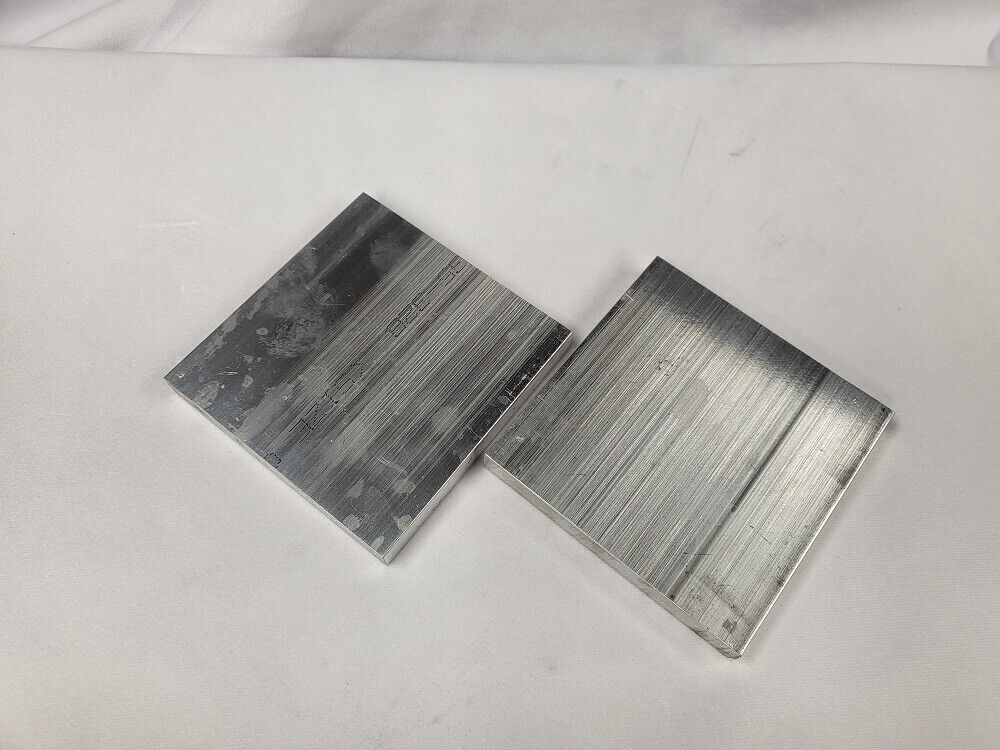 6061 Aluminum Flat Bar, 1/2" x 4" x 4" long, Solid Stock, Plate, Machining, 2pk