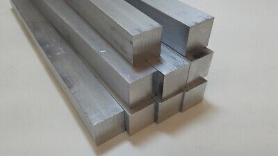 6061 Aluminum Square Bars, 1" Square x 36 & 38.5" long, Solid Stock, SPO