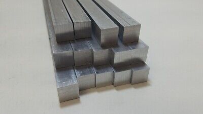 6061 Aluminum Square Bar, 1/2" Square x 12" long, Solid Stock, T6511, 4 pack