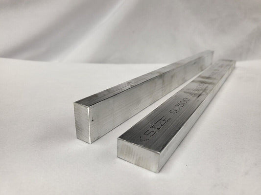 6061 Aluminum Flat Bar, 1/2 x 1 x 10" long, Solid Stock, Plate, Machining, 2 pk