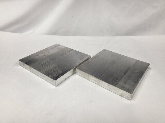 6061 Aluminum Flat Bar, 1/2" x 4" x 4" long, Solid Stock, Plate, Machining, 2pk