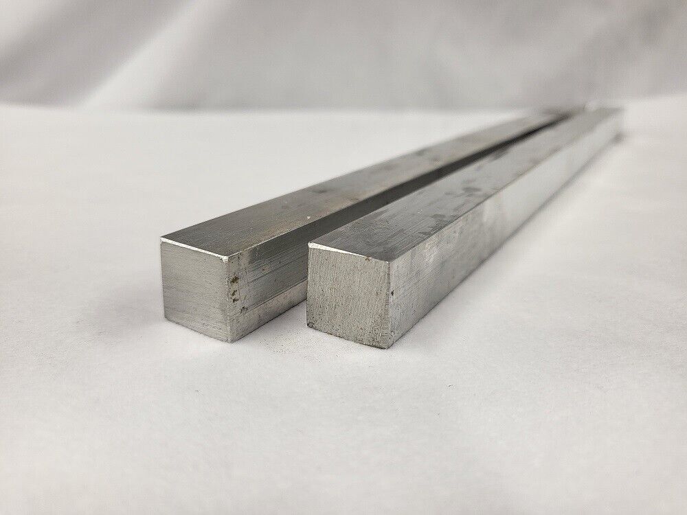 6061 Aluminum Square Bar, 5/8" Square x 12" Long, Solid Stock, T6511, 2 pack