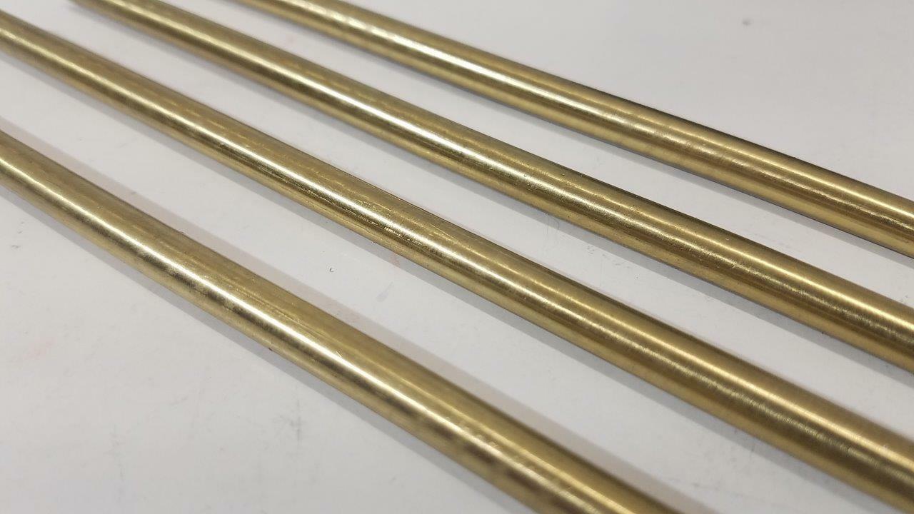 C360 Brass Pins, 1/4" round bar, 6" long, H02, Knife making, handles, 8 pack