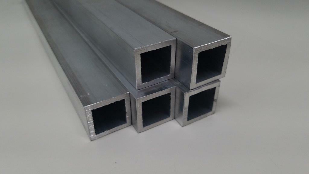 6063 Aluminum Tube 1" Square, 1/8" Walls, 24" long, T52, Hollow