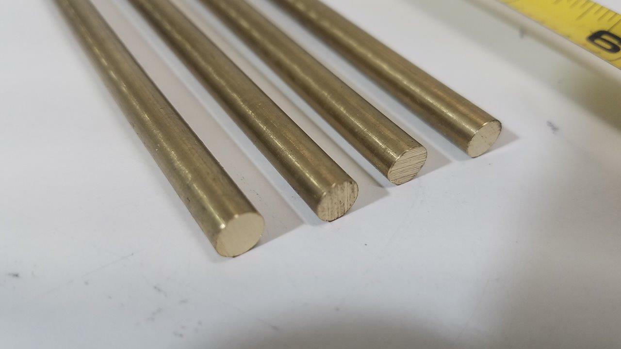 C360 Brass Pins, 1/4" round bar, 6" long, H02, Knife making, handles, 8 pack