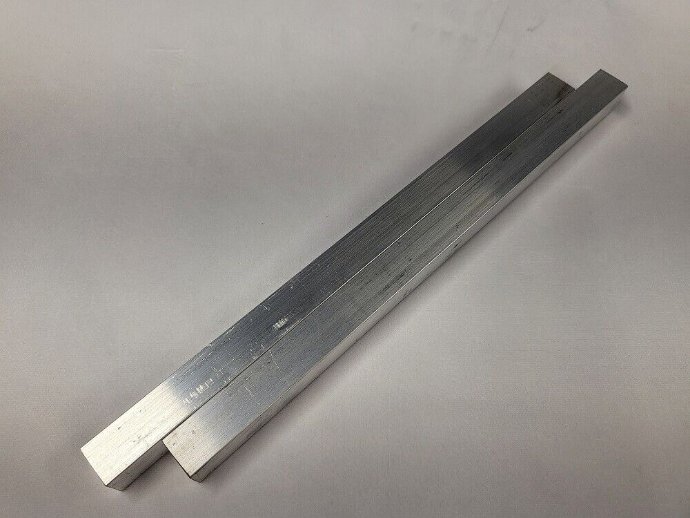 6061 Aluminum Square Bar, 3/4" Square x 10" long, Solid Stock, T6511, 2 pack