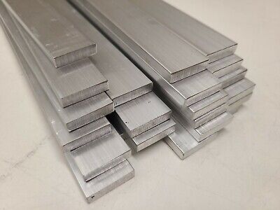 6061 Aluminum Flat Bar, 1/4" x 1" x 10" long, Solid Stock, 4 pack