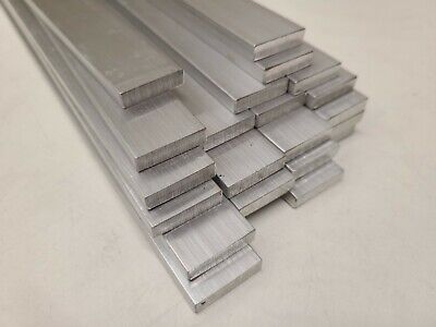 6061 Aluminum Flat Bar, 1/4" x 1" x 12" long, Solid Stock, 4 pack