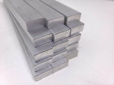 6061 Aluminum Flat Bar, 1/2 x 1 x 12" long, Solid Stock, Machining, 2 pack