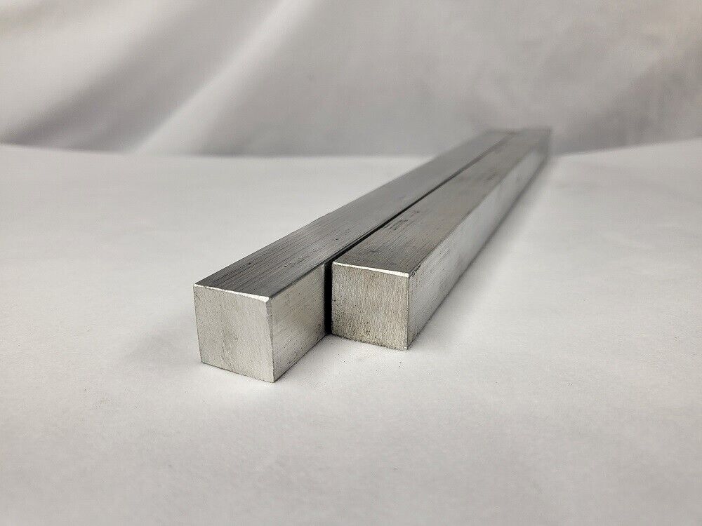 6061 Aluminum Square Bar, 3/4" Square x 10" long, Solid Stock, T6511, 2 pack