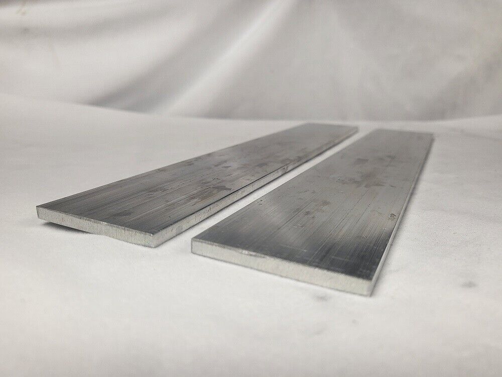 6061 Aluminum Flat Bar, 3/16" x 2" x 10" long, Solid Stock Plate, Machining, 2pk