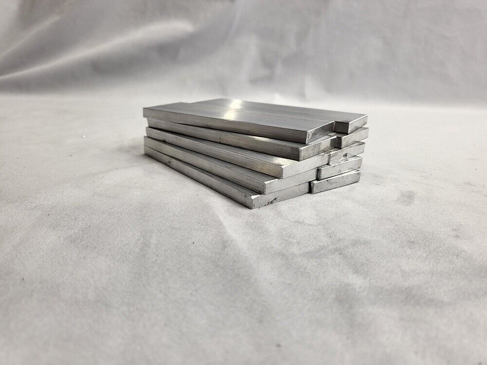 6061 Aluminum Flat Bar, 1/4" x 1-1/2" x 4-1/2" long, Solid Stock, Plate, 10 pk, T6511