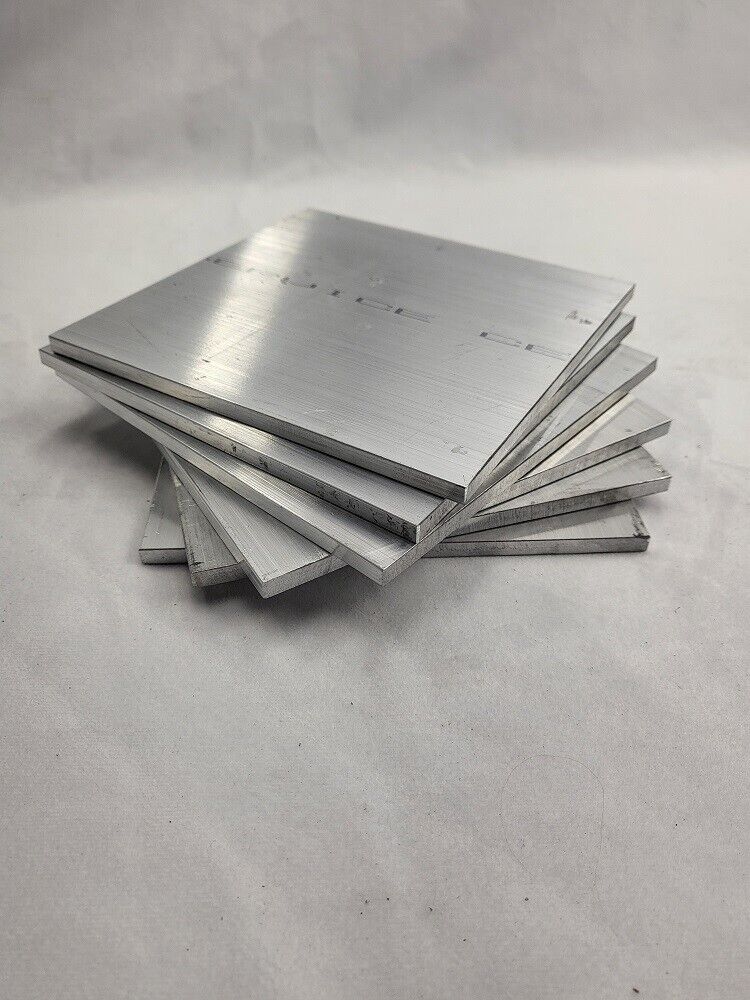 6061 Aluminum Flat Bar, 1/4" x 6" x 6" long, Solid Stock, Plate, Machining