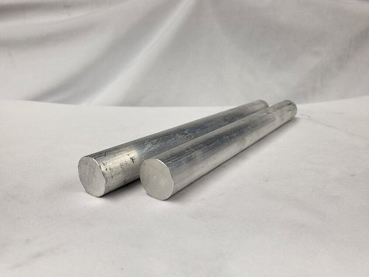 6061 Aluminum Round Bar, 1" Round, 11" long, Lathe, Solid, T6511, 2pk