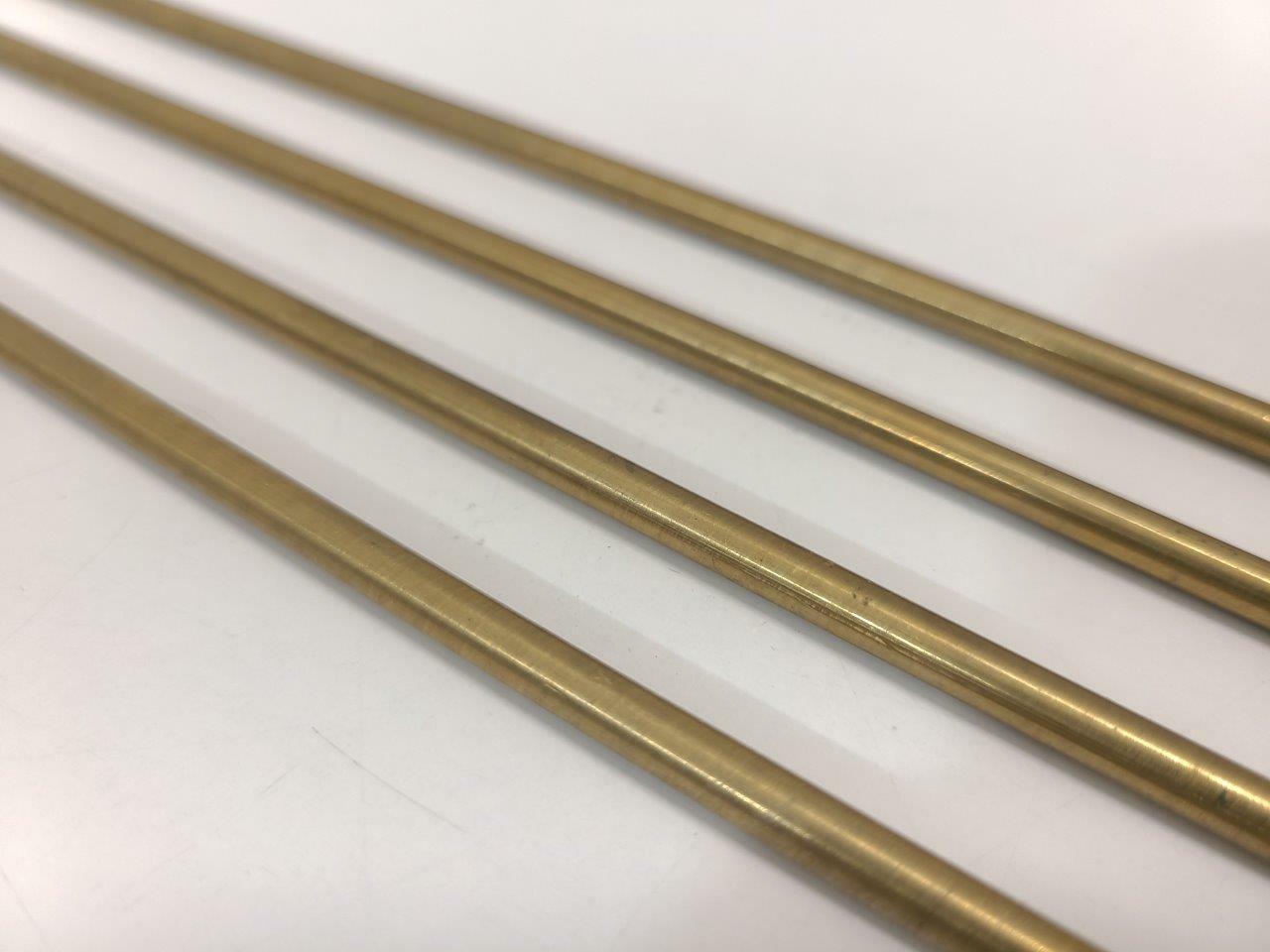 C360 Brass Pins, 3/16" round bar, 12" long, H02, Knife making, handle, 4 pack