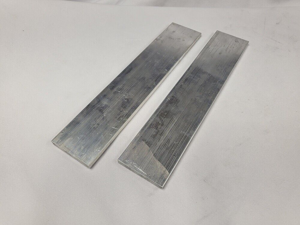 6061 Aluminum Flat Bar, 1/4" x 2" x 10" long, Solid Stock, Plate, Machining, 2pk