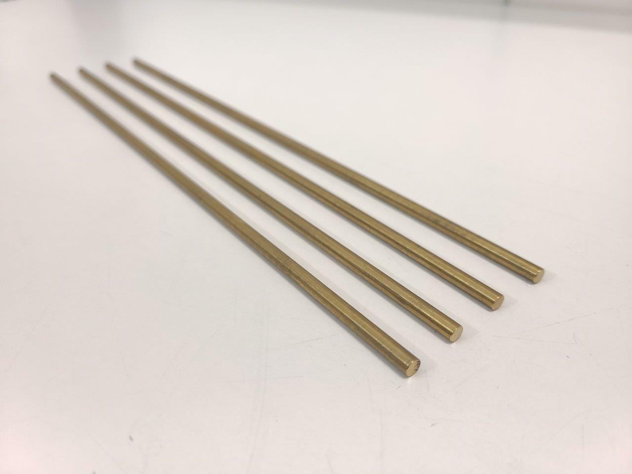 C360 Brass Pins, 3/16" round bar, 12" long, H02, Knife making, handle, 4 pack