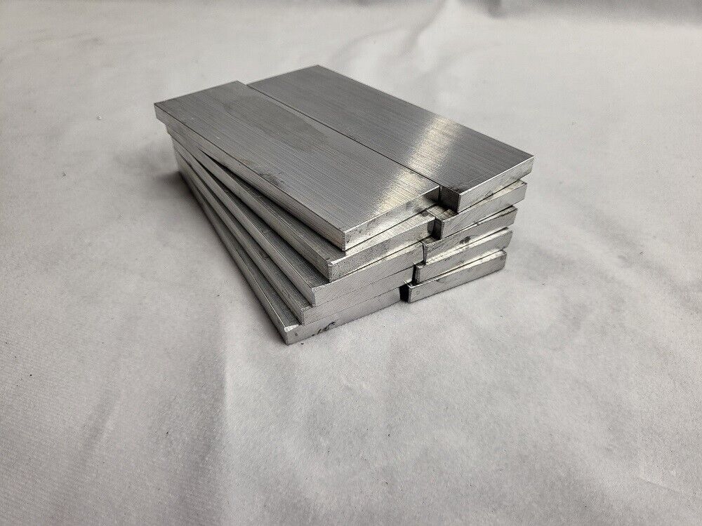 6061 Aluminum Flat Bar, 1/4" x 1-1/2" x 4-1/2" long, Solid Stock, Plate, 10 pk, T6511