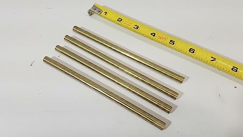 C360 Brass Pins, 5/16" Round bar, 6" Long, H02, Knife Making, Handle, 4 Pack