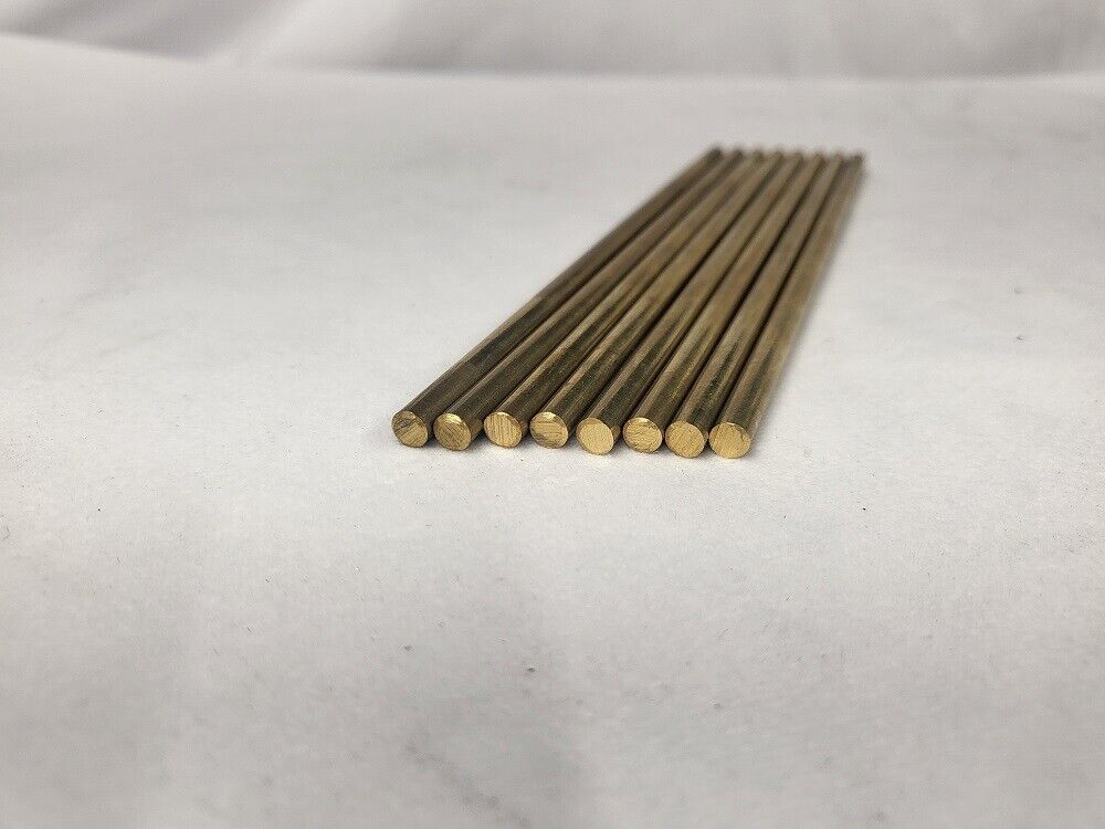 C360 Brass Pins, 3/16" round bar, 6" long, H02, Knife making, handle, 8 pack